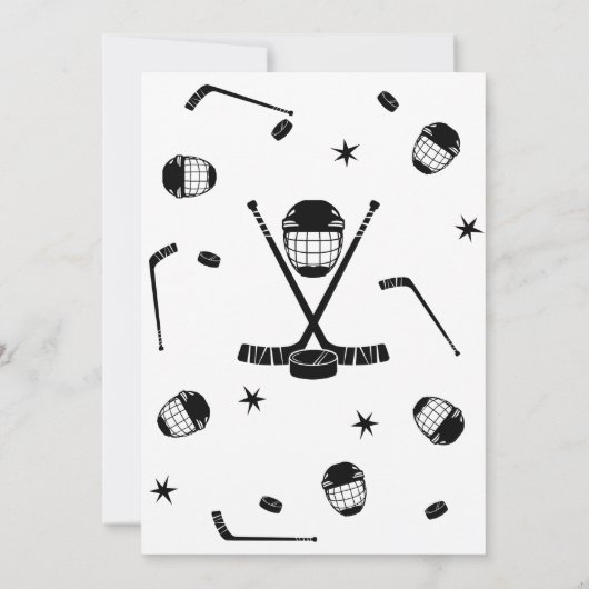 Invitation d'anniversaire de hockey sur glace, Par (Dos)