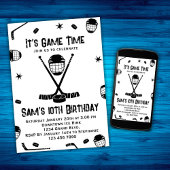 Invitation d'anniversaire de hockey sur glace, Par