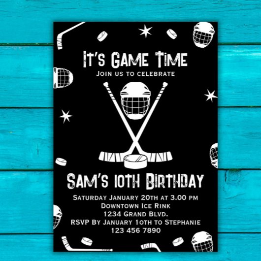 Invitation d'anniversaire de hockey sur glace, Par