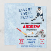 Invitation d'anniversaire de hockey sur glace pers (Devant / Derrière)