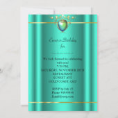 Invitation d'anniversaire de Jade Vert Émeraude Or (Dos)