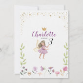 Invitation d'anniversaire de jardin de fée enchant (Dos)