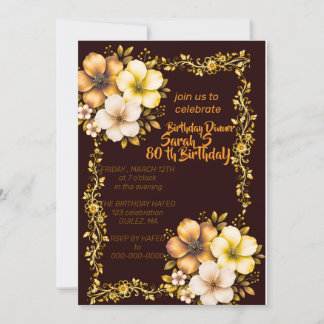 Invitation d'anniversaire de jardin de fleurs sauv