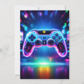 Invitation d'anniversaire de jeu vidéo (Dos)