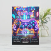 Invitation d'anniversaire de jeu vidéo (Debout devant)