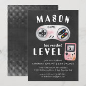 Invitation d'anniversaire de jeu vidéo (Devant / Derrière)