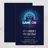 Invitation d'anniversaire de jeu vidéo (Devant / Derrière)