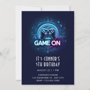 Invitation d'anniversaire de jeu vidéo