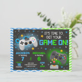 Invitation d'anniversaire de jeu vidéo conjoint |  (Debout devant)