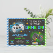 Invitation d'anniversaire de jeu vidéo | Fête de j (Debout devant)