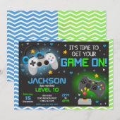 Invitation d'anniversaire de jeu vidéo | Fête de j (Devant / Derrière)