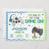 Invitation d'anniversaire de jeu vidéo | Fête de j (Devant)