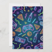 Invitation d'anniversaire de jeu vidéo, fête de je (Dos)