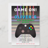 Invitation d'anniversaire de jeu vidéo Game On  (Devant)