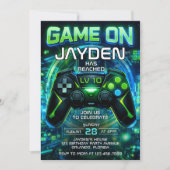 Invitation d'anniversaire de jeu vidéo Level up Ga (Devant)