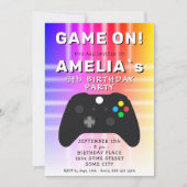 Invitation d'anniversaire de jeu vidéo manette de  (Devant)