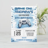 Invitation d'anniversaire de jeu vidéo personnel (Debout devant)