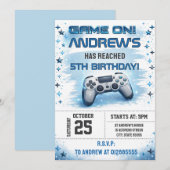 Invitation d'anniversaire de jeu vidéo personnel (Devant / Derrière)