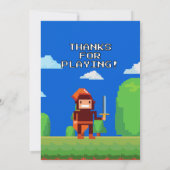 Invitation d'anniversaire de jeu vidéo rétro 8 bit (Dos)