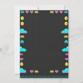 Invitation d'anniversaire de jeu vidéo rétro Pixel (Dos)