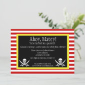 Invitation d'anniversaire de jolly roger de pirate (Debout devant)
