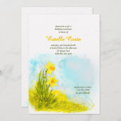 Invitation d'anniversaire de jonquilles (Devant / Derrière)