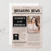 Invitation d'anniversaire de journal  (Devant / Derrière)