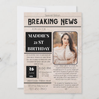 Invitation d'anniversaire de journal