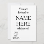 Invitation d'anniversaire de juillet (Dos)