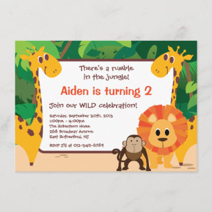 Invitation d'anniversaire de jungle