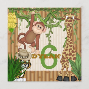 Invitation d'anniversaire de jungle POPULAIRE