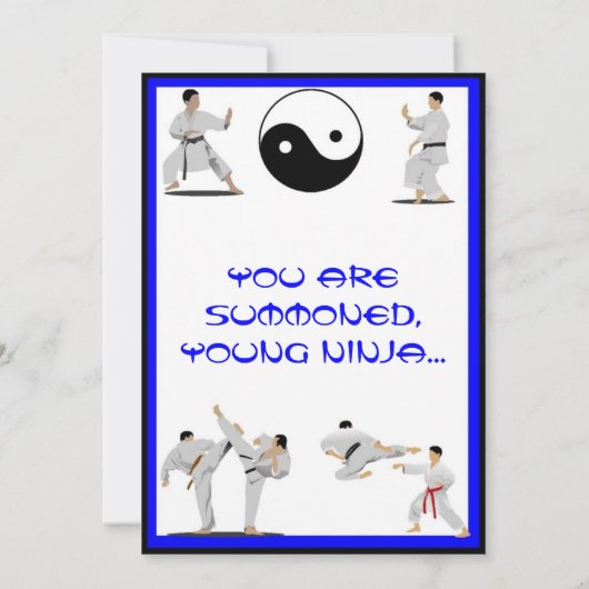 Invitation d'anniversaire de karaté (Dos)