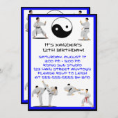 Invitation d'anniversaire de karaté (Devant / Derrière)