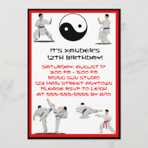 Invitation d'anniversaire de Karate