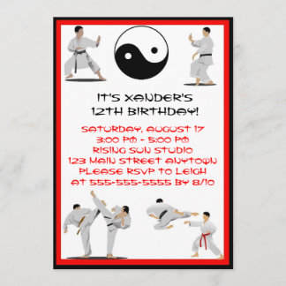 Invitation d'anniversaire de Karate