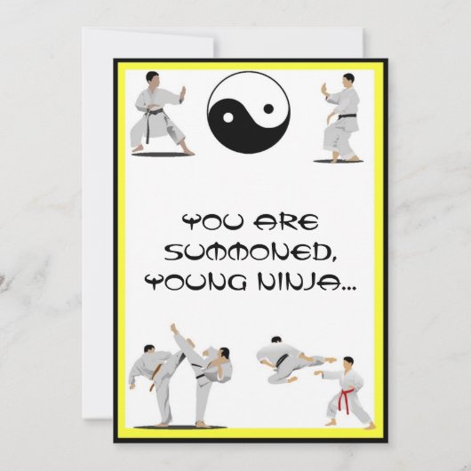 Invitation d'anniversaire de Karate (Dos)