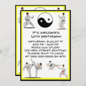 Invitation d'anniversaire de Karate (Devant / Derrière)
