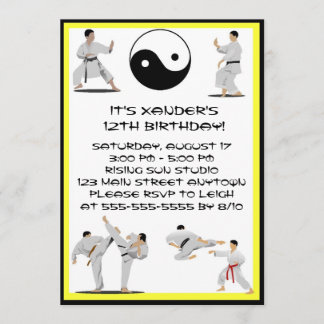 Invitation d'anniversaire de Karate