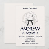 Invitation d'anniversaire de karaté pour garçons (Devant / Derrière)