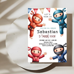 Invitation d'anniversaire de karaté pour ninjas