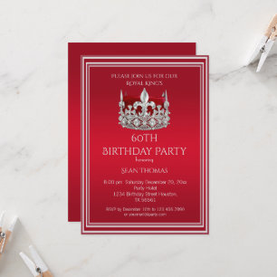 Invitation d'anniversaire de King's Ruby Red Crown