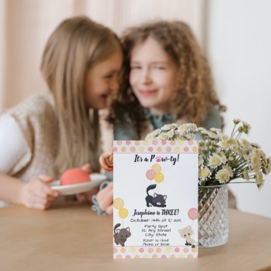 Invitation d'anniversaire de Kitten