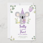 Invitation d'anniversaire de Koala (Devant)