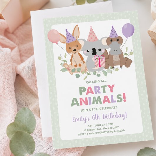 Invitation d'anniversaire de koala