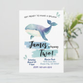 Invitation d'anniversaire de la baleine océanique (Debout devant)