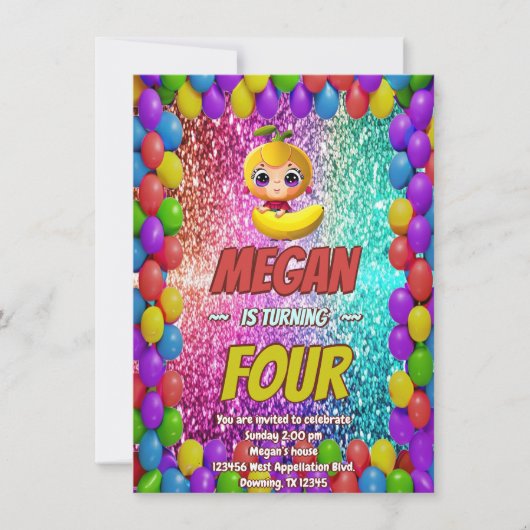 Invitation d'anniversaire de la bande dessinée Ban (Devant)