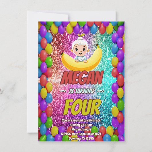 Invitation d'anniversaire de la bande dessinée Ban (Devant)