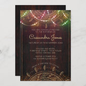 Invitation d'anniversaire de la Bohême rustique (Devant / Derrière)