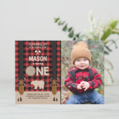 Invitation d'anniversaire de la bûcheron Rouge pla (Debout devant)