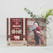 Invitation d'anniversaire de la bûcheron Rouge pla (Debout devant)